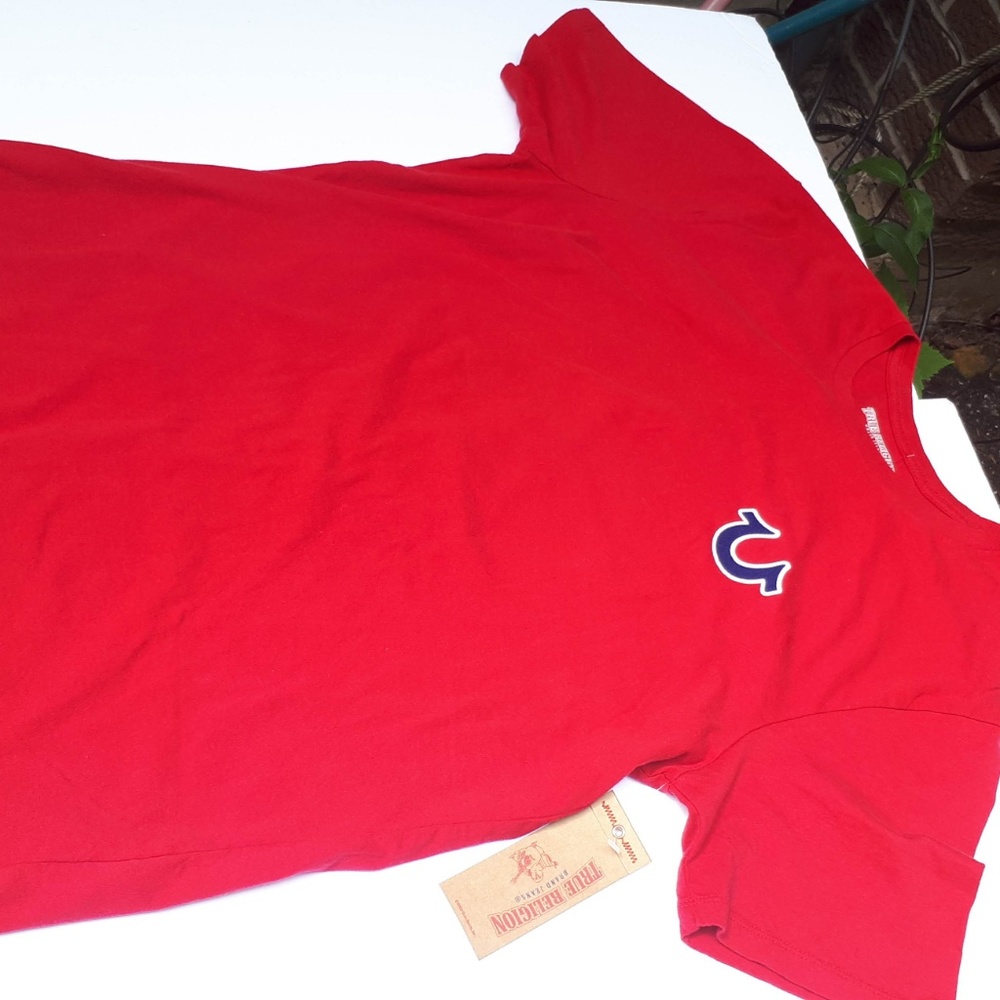True Religion BuddhaMan T-Shirt Ruby Red LARGE - Picture 3 of 8